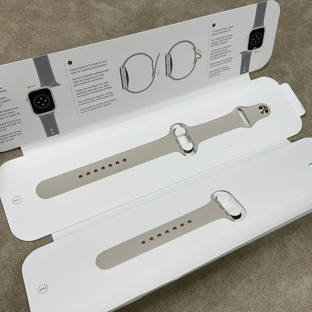 Genuine Apple Watch Sport Band 41mm Starlight S/M M/L‎ Series 7 Fluoroelastomer